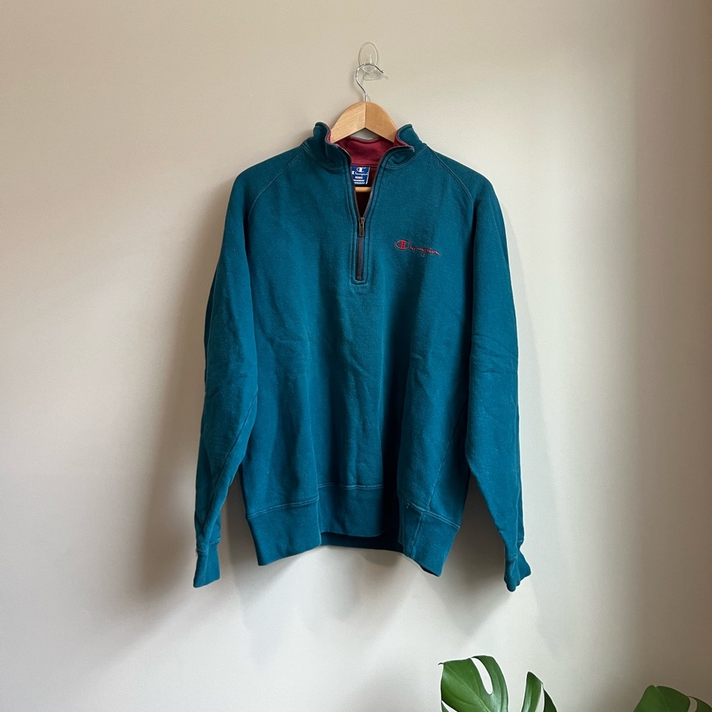 Champion 1/4 Zip Pullover Spell out vintage Sweatshirt